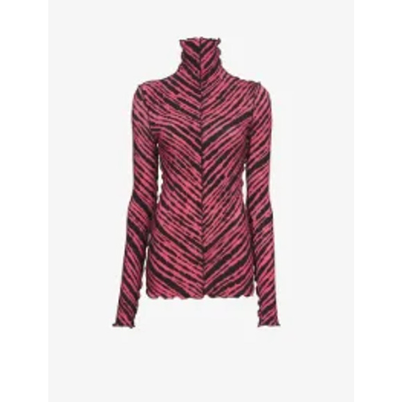 Proenza Schouler 'Diagonal' Pink Tie Dye Jersey Turtleneck Size S - Picture 1 of 4